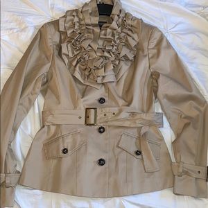 TOPSHOP ruffle collar trench coat